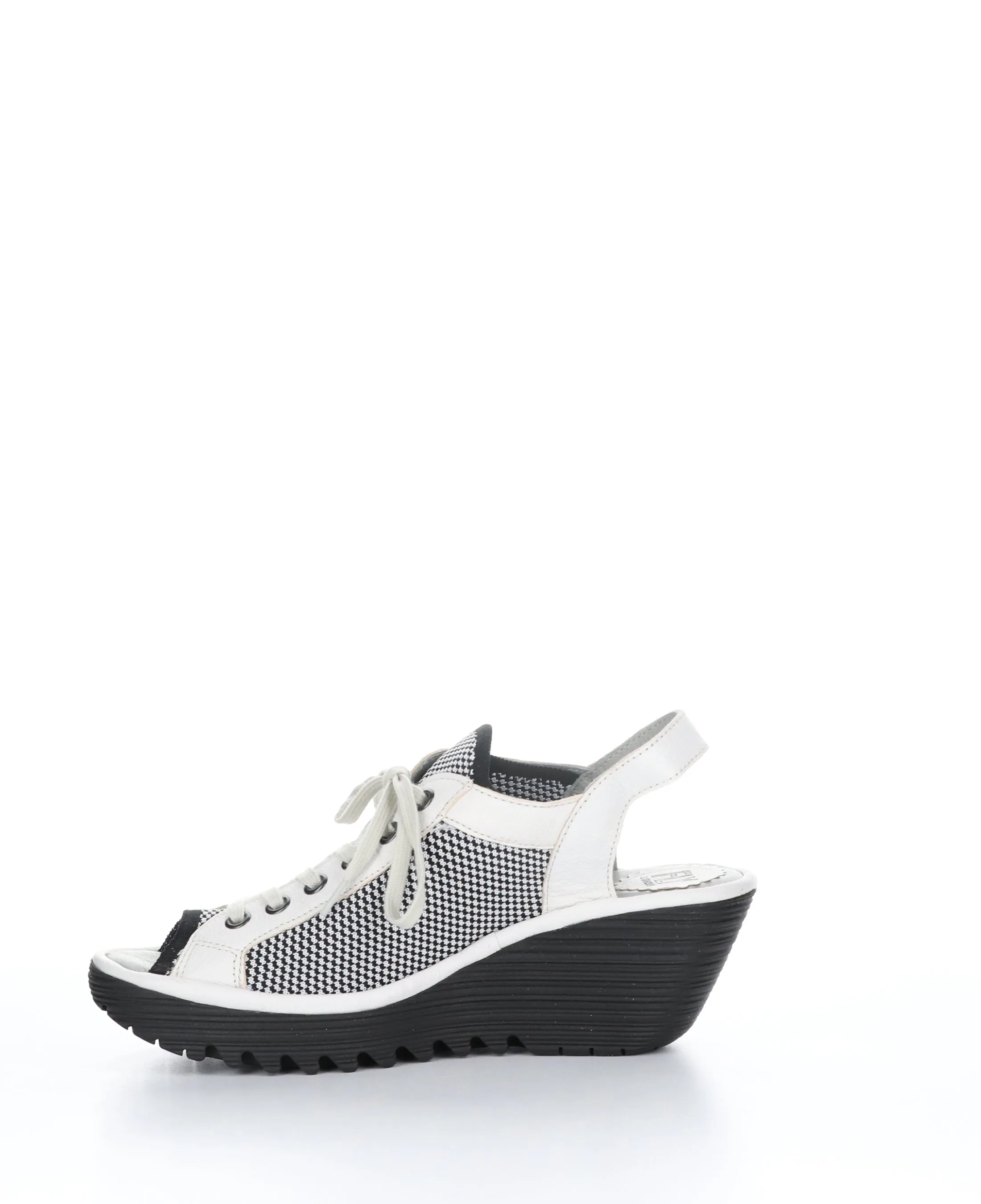 YEDU158FLY White/Black Round Toe Sandals