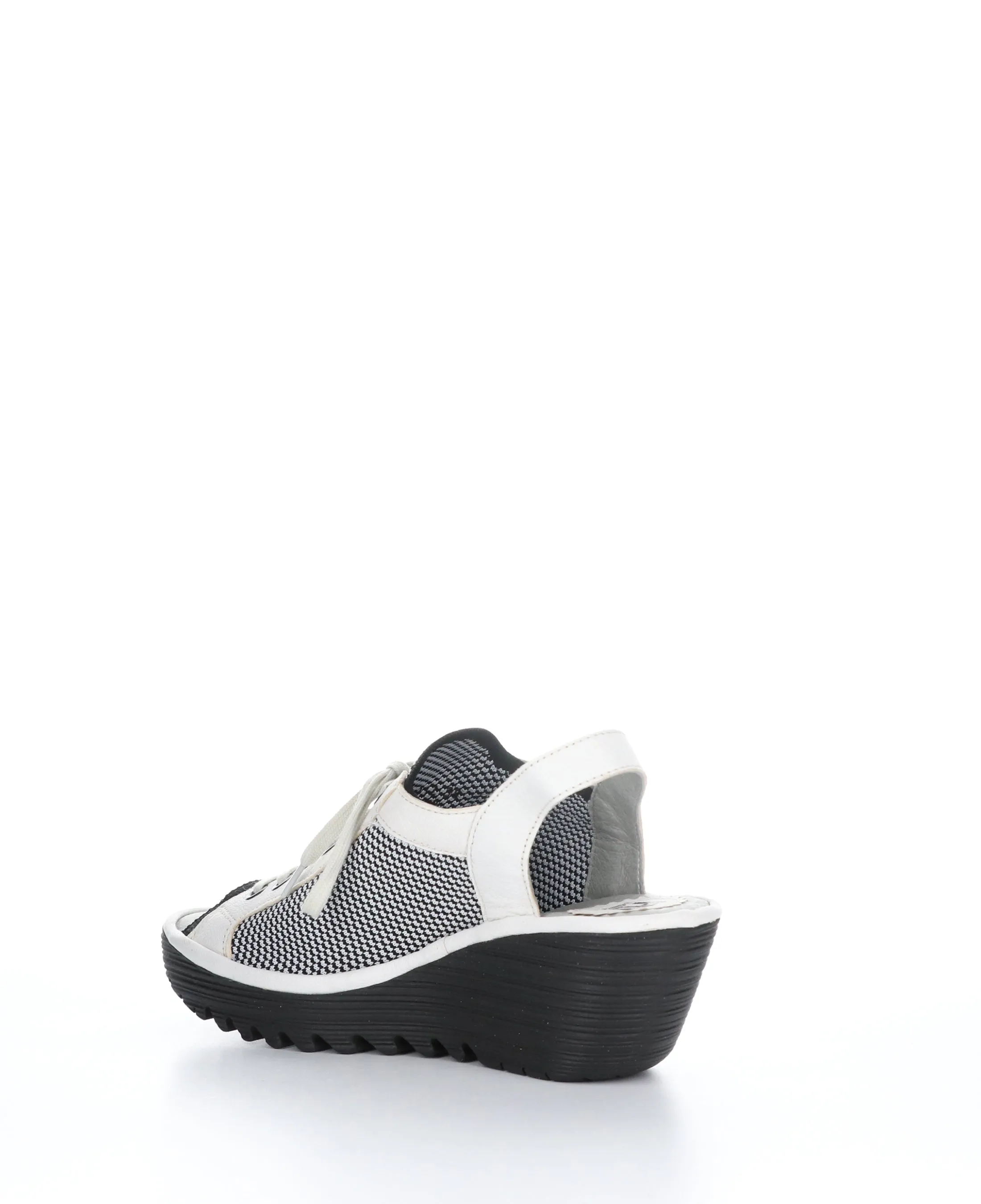 YEDU158FLY White/Black Round Toe Sandals