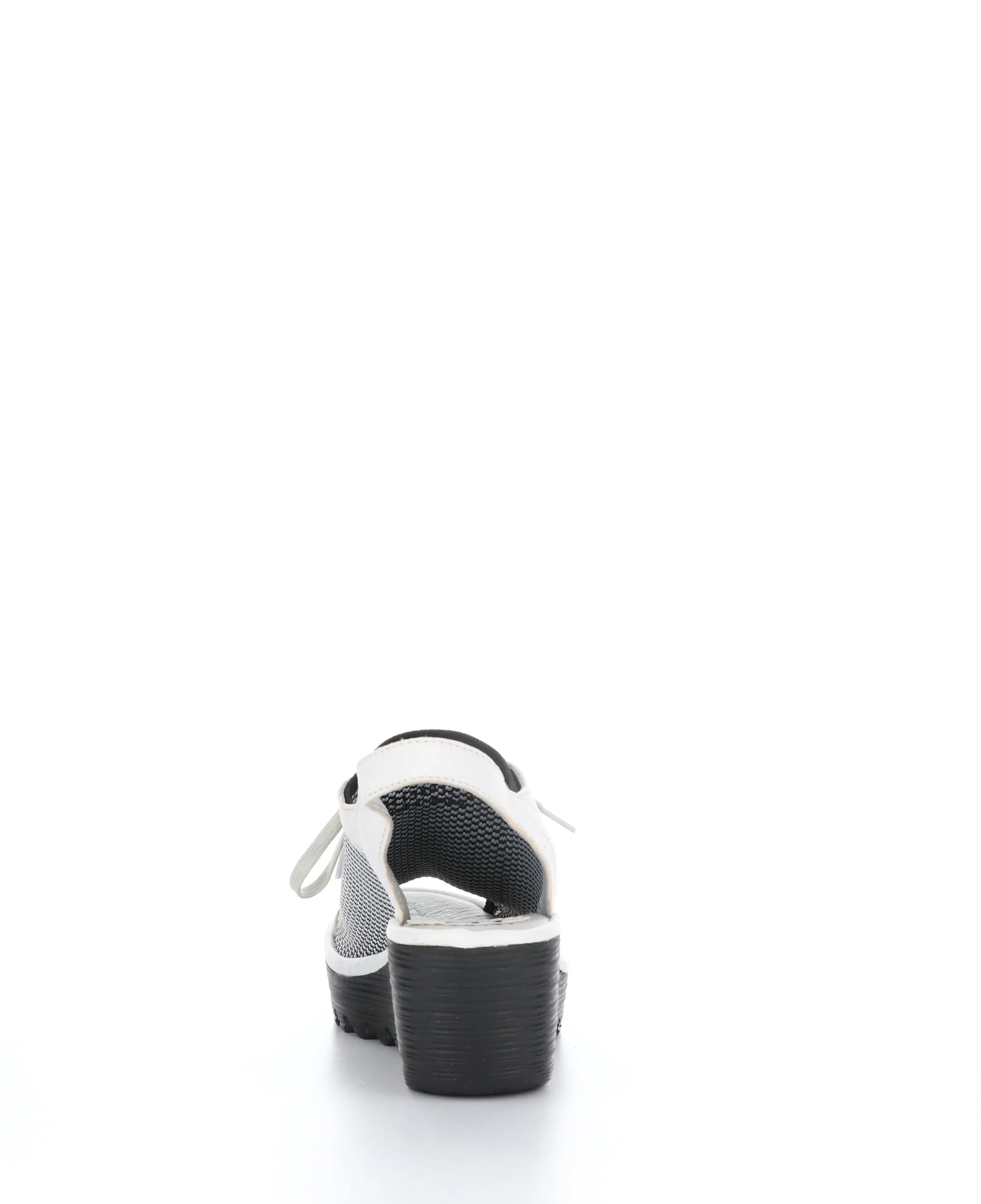 YEDU158FLY White/Black Round Toe Sandals