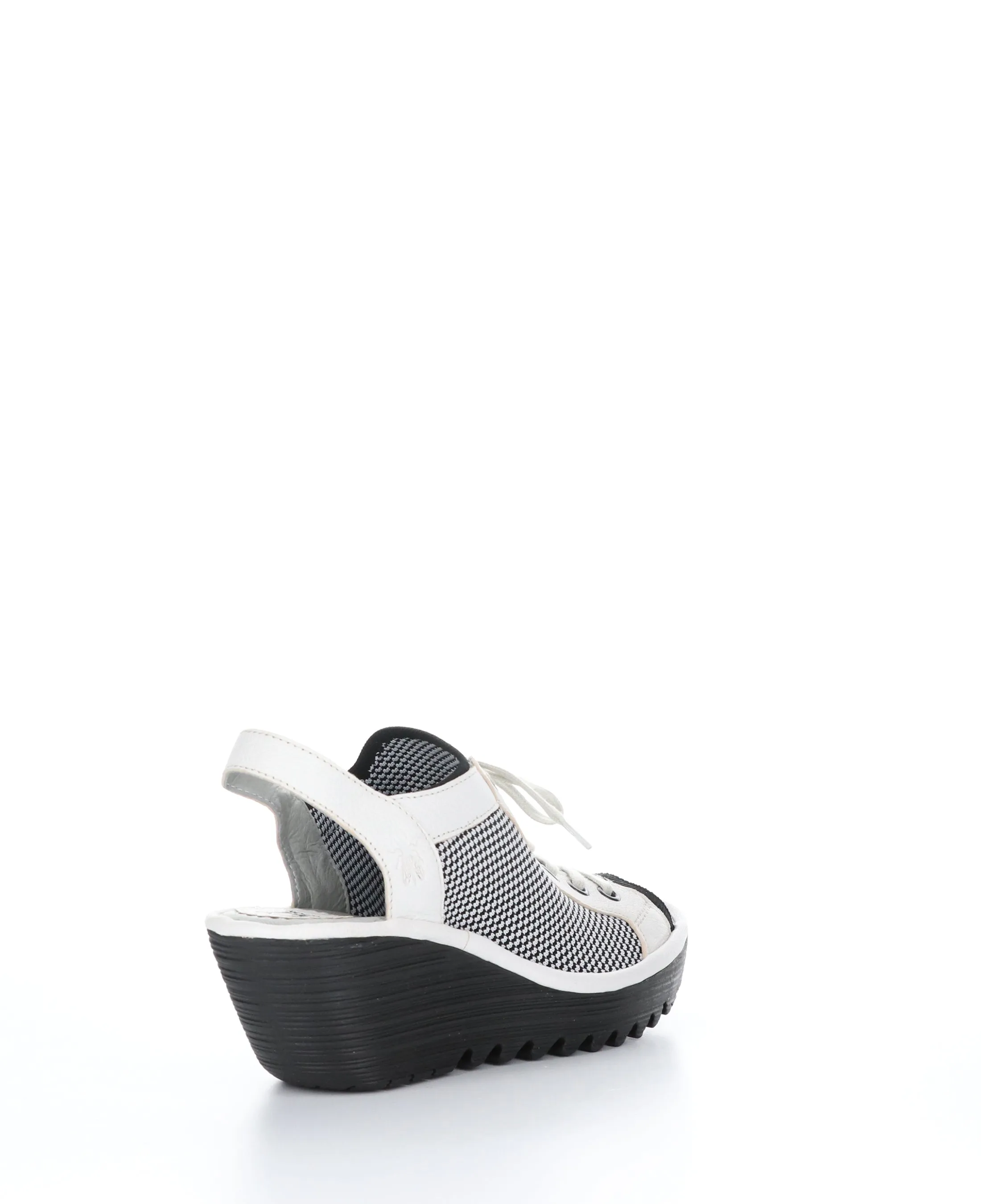 YEDU158FLY White/Black Round Toe Sandals