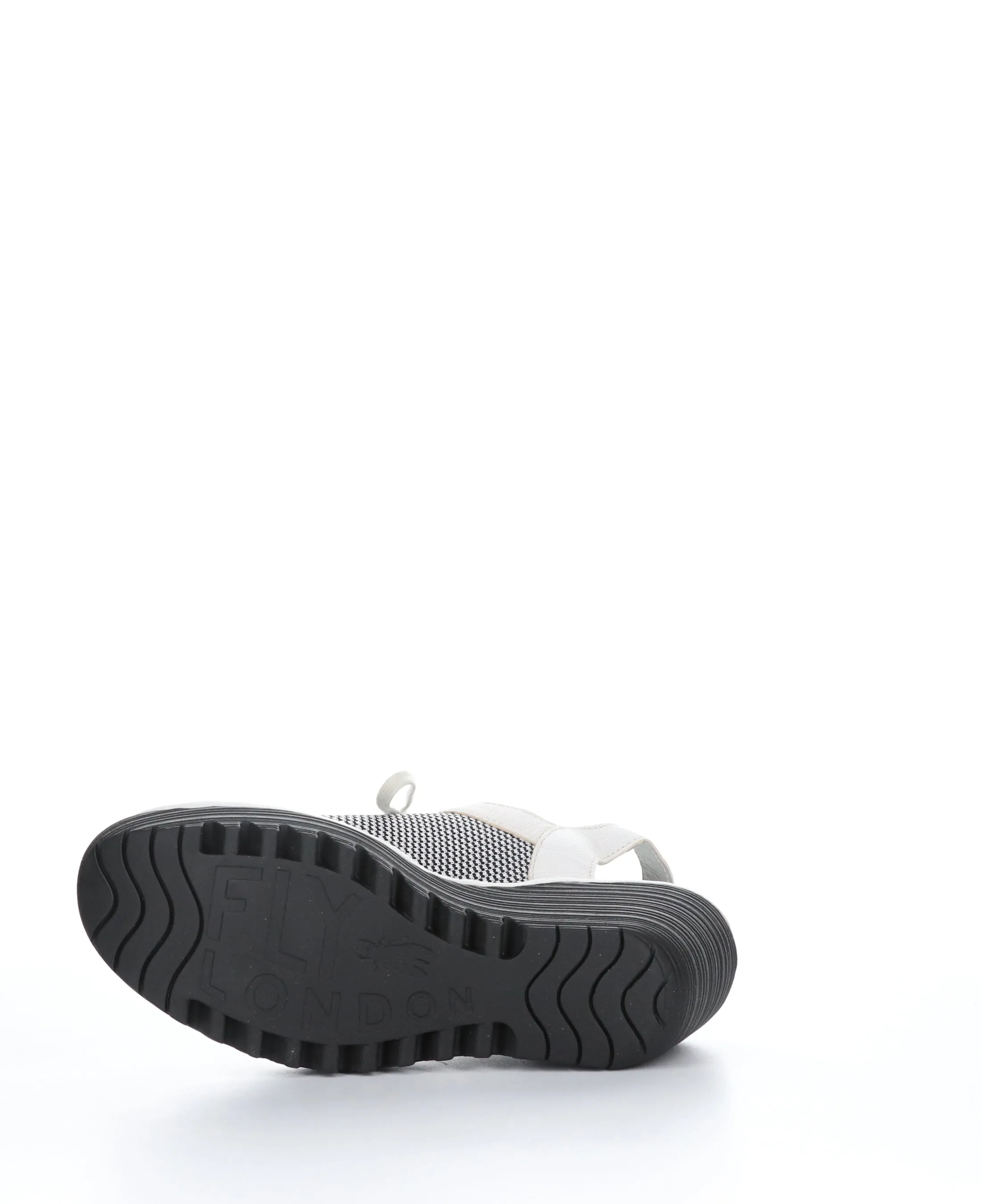 YEDU158FLY White/Black Round Toe Sandals